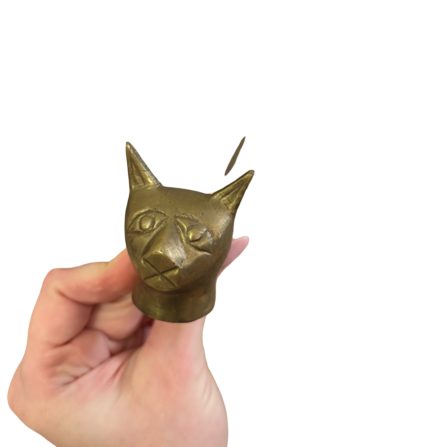 Brass Cat Head Snuffer