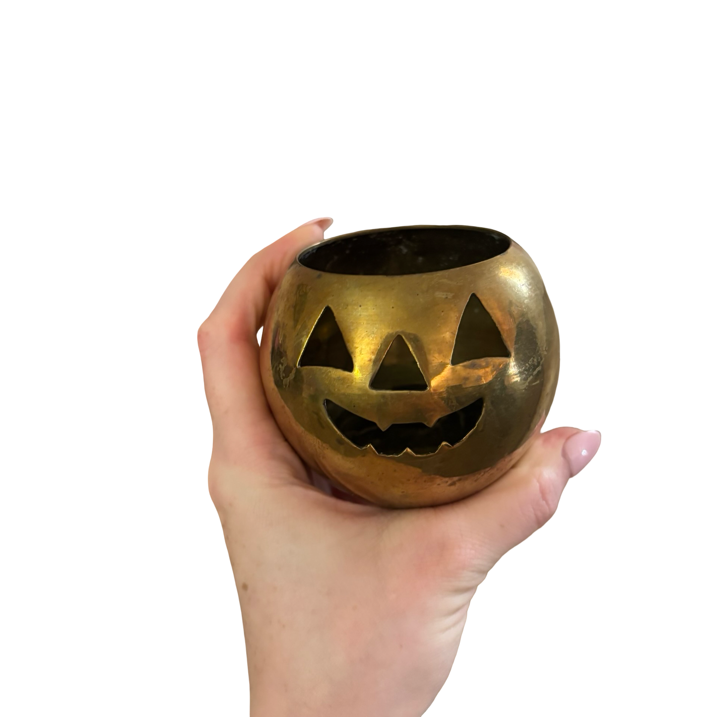 Brass Jack-o’-lantern Votive