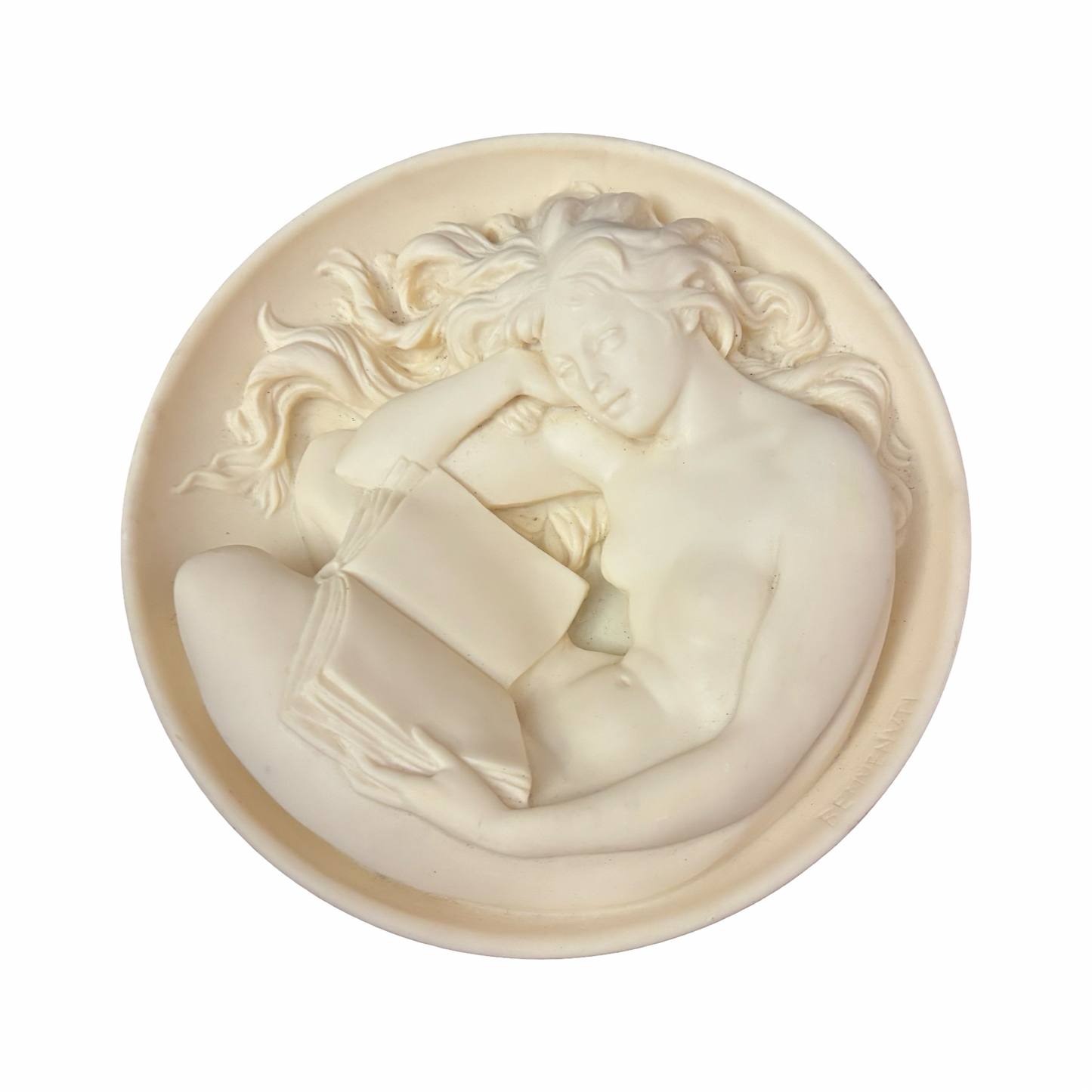 Clio Alabaster Woman Plate by Sergio Benvenuti