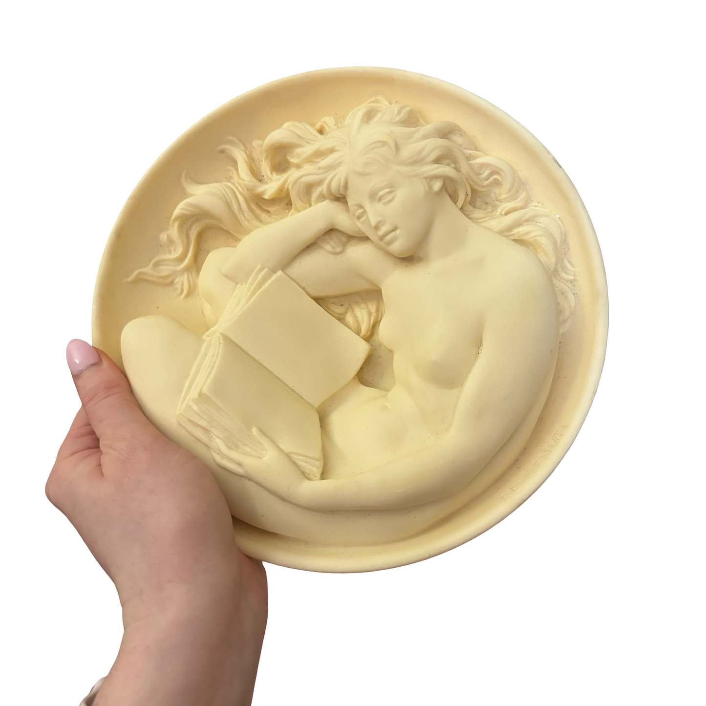 Clio Alabaster Woman Plate by Sergio Benvenuti
