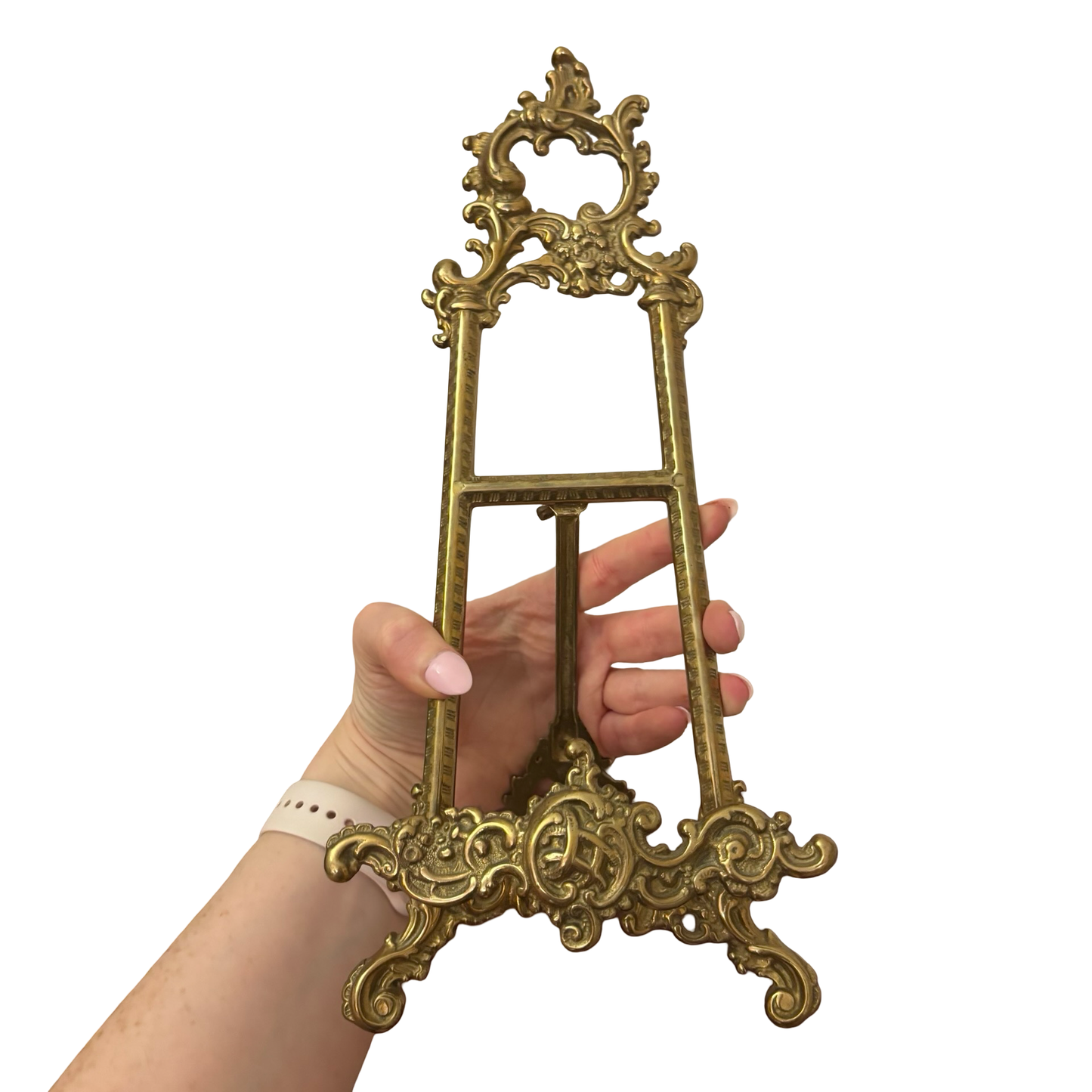 Large Ornate Brass Easel