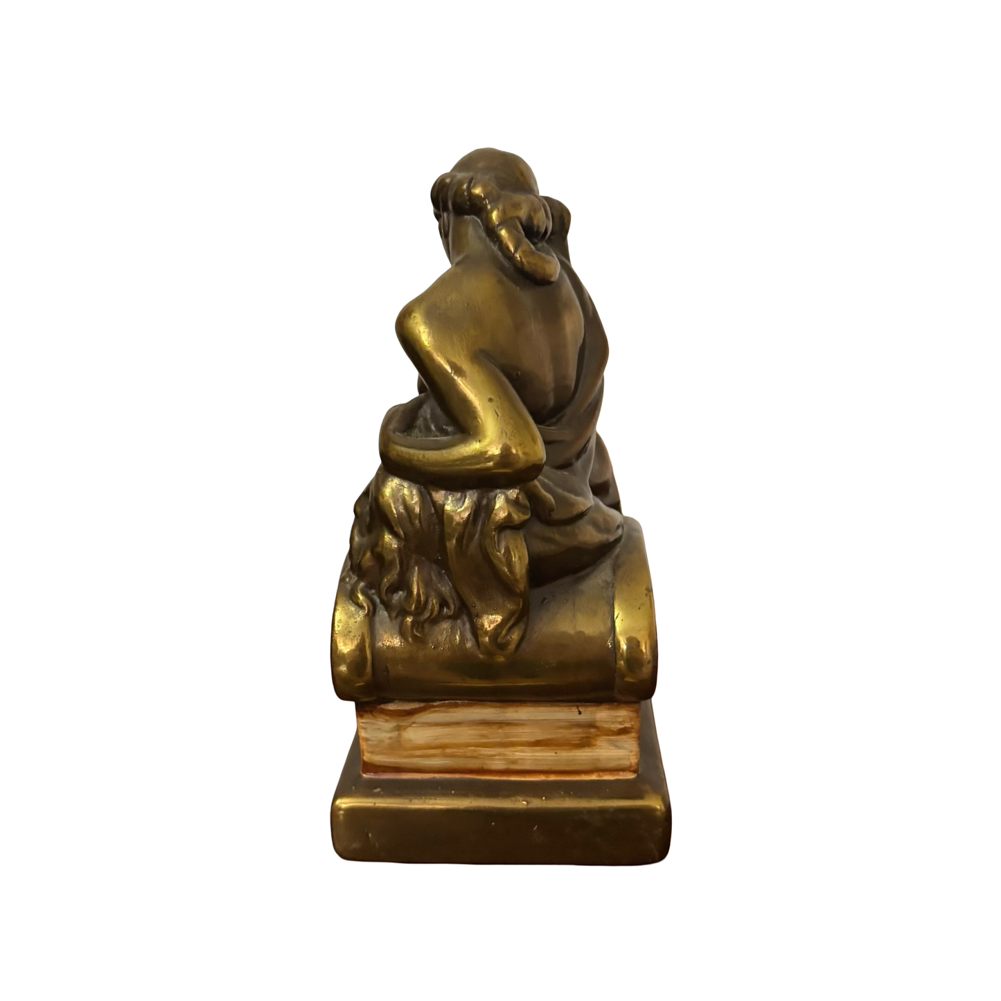 Bronze Clad Night and Day Nude Woman Bookend