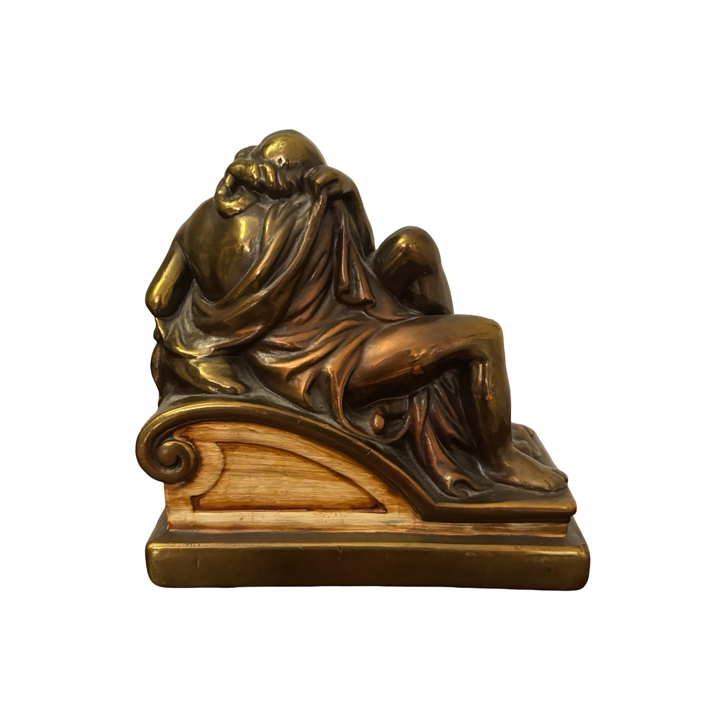 Bronze Clad Night and Day Nude Woman Bookend