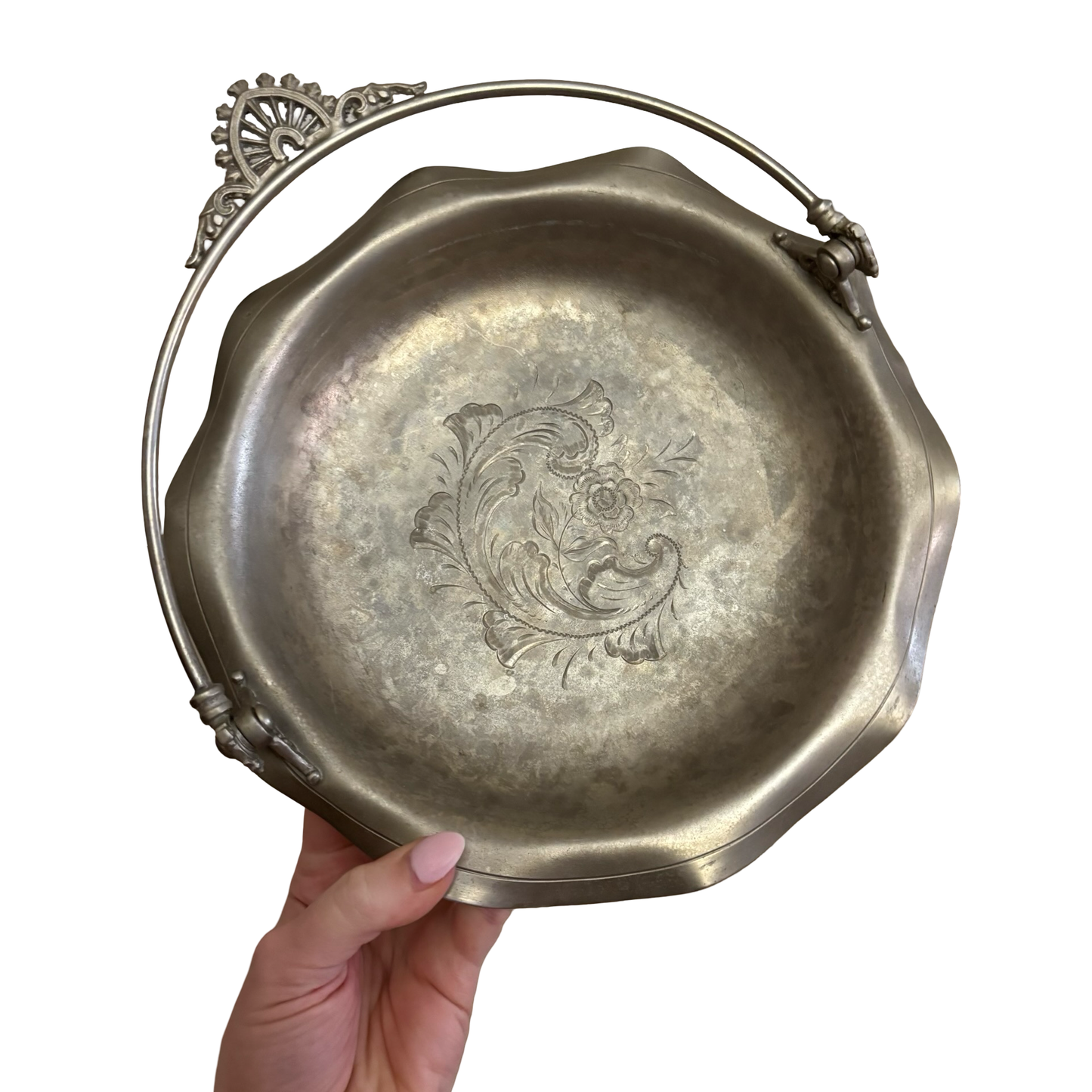 Silver Floral Bride’s Basket