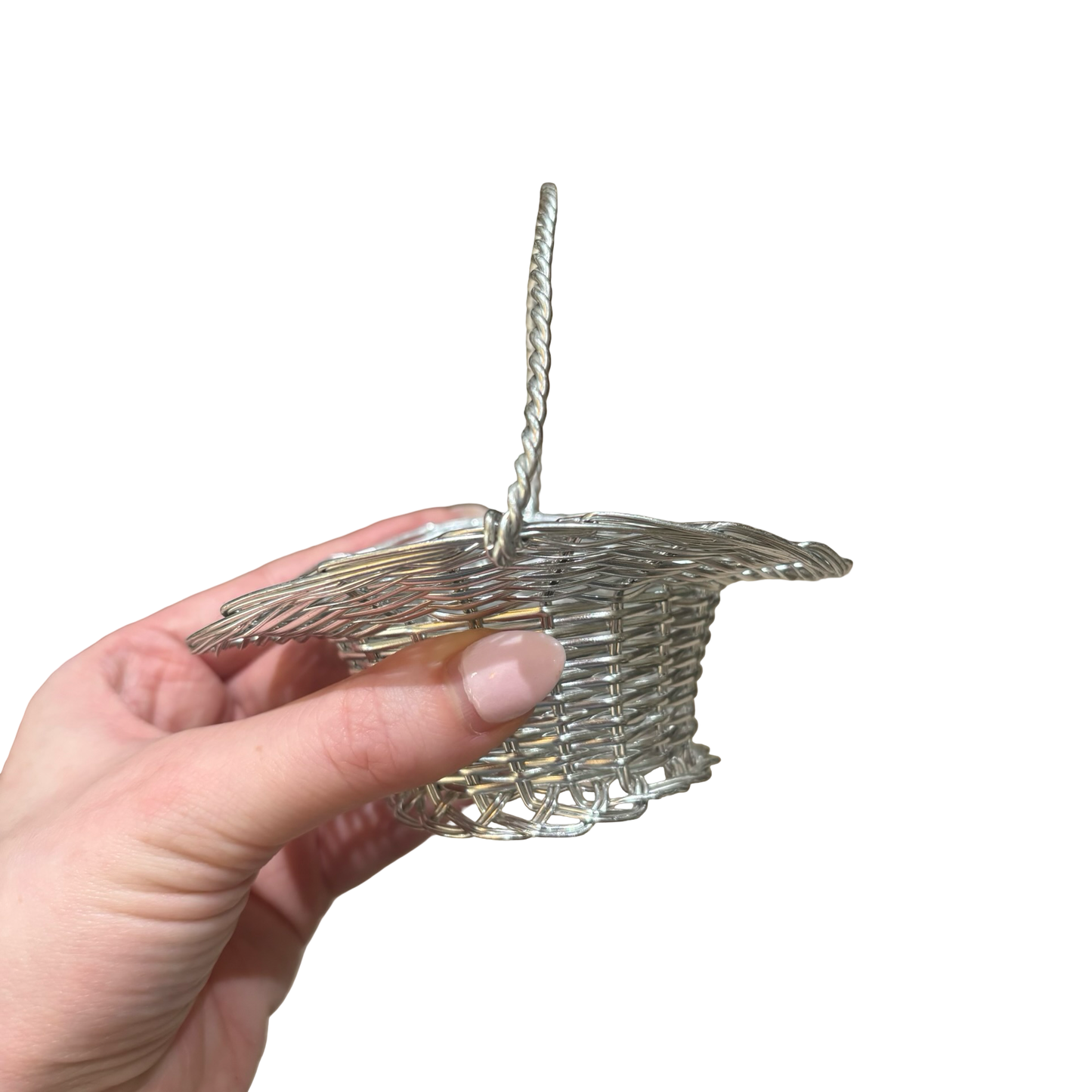 Mini Silver Metal Basket