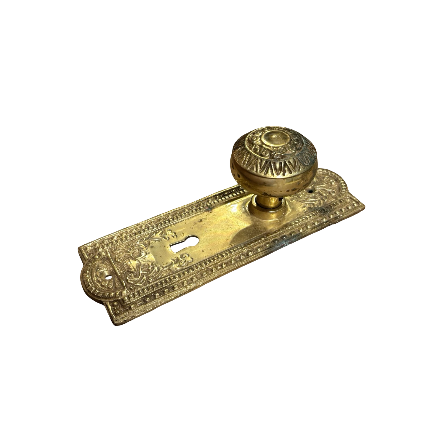 Brass Ornate Doorknob with Backplate
