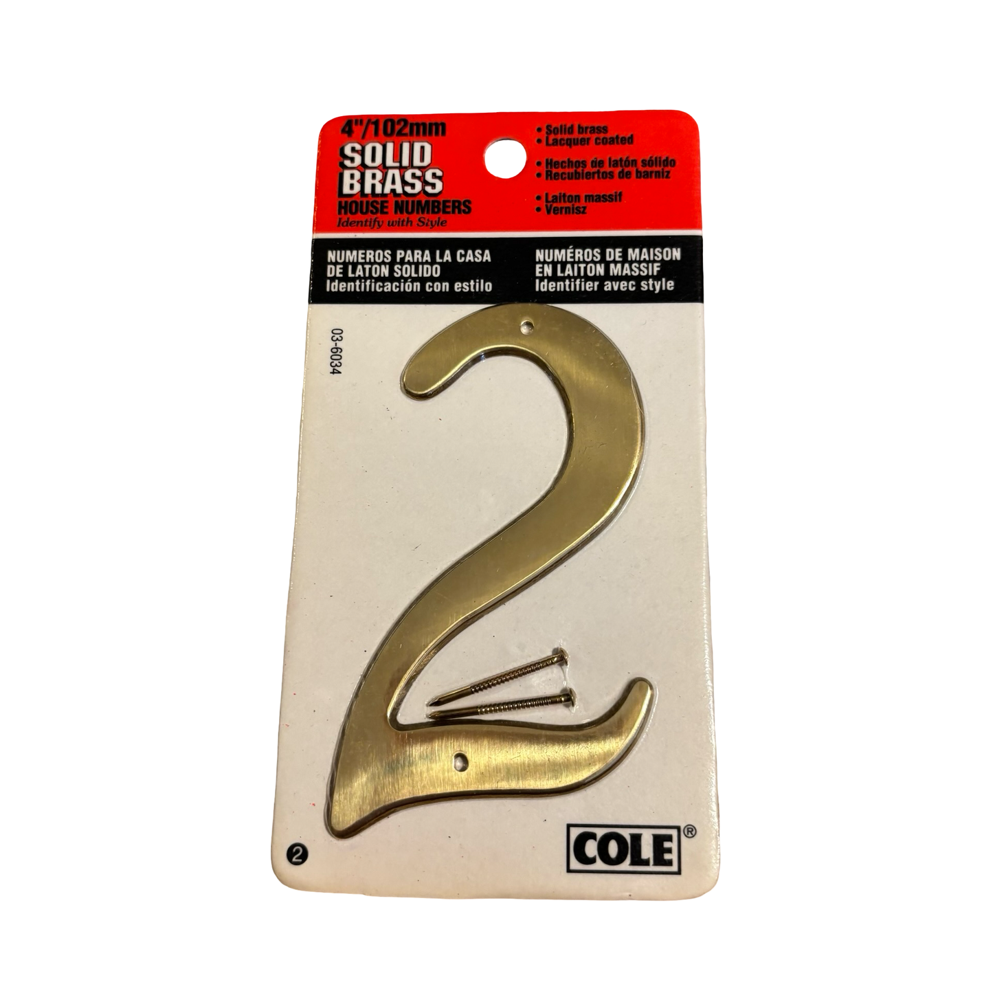 Brass House Number