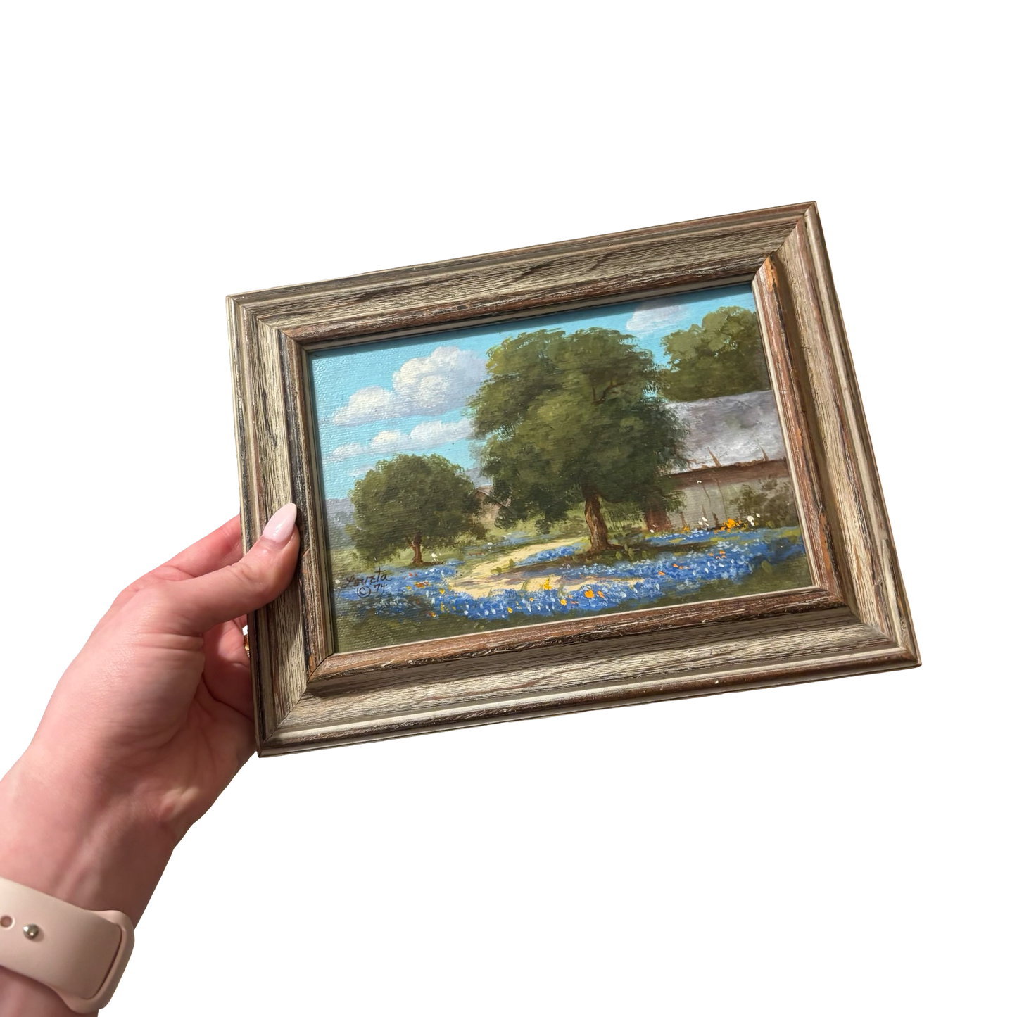 Petite Bluebonnet Landscape Painting