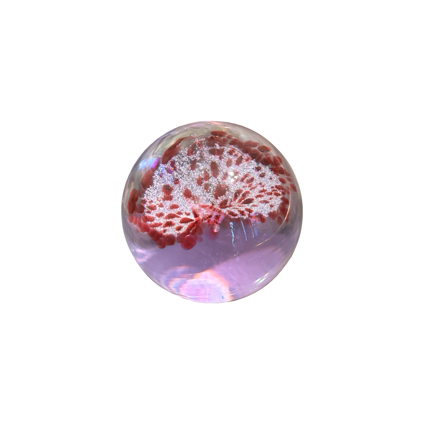 Art Glass Orchid Paperweight