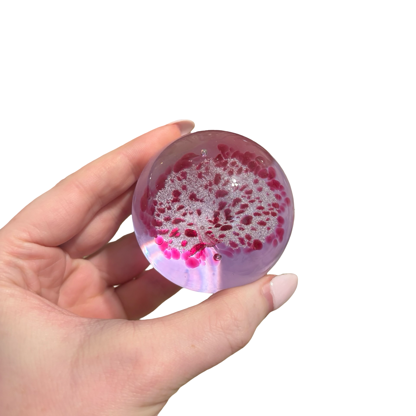 Art Glass Orchid Paperweight