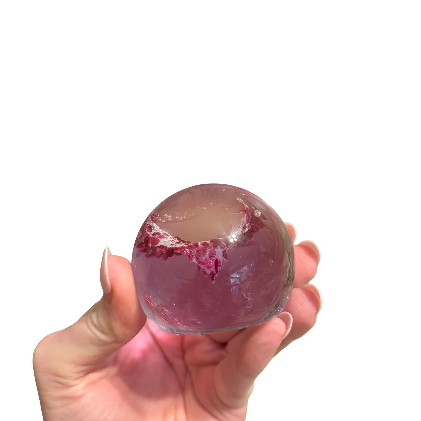Art Glass Orchid Paperweight