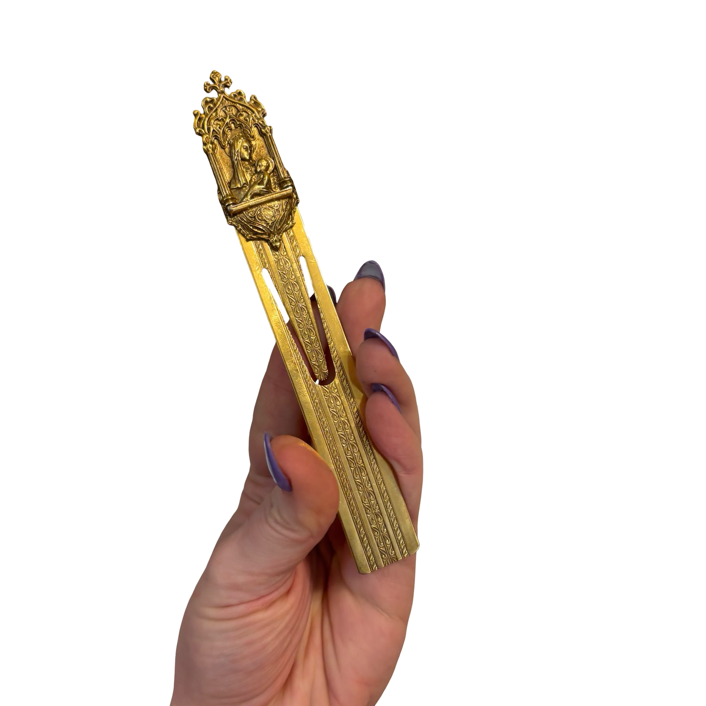 Brass Madonna and Child Bookmark