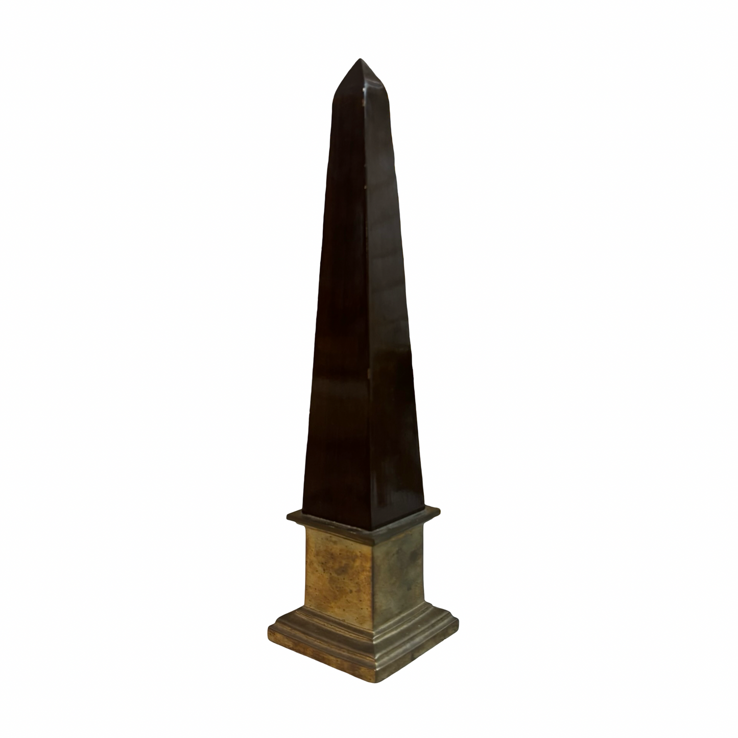 Brass and Wood Obelisk