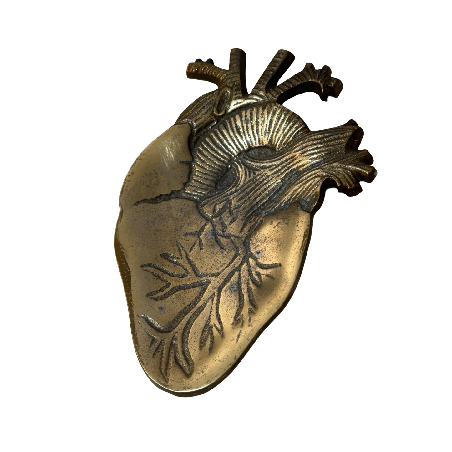 Brass Anatomical Heart Dish