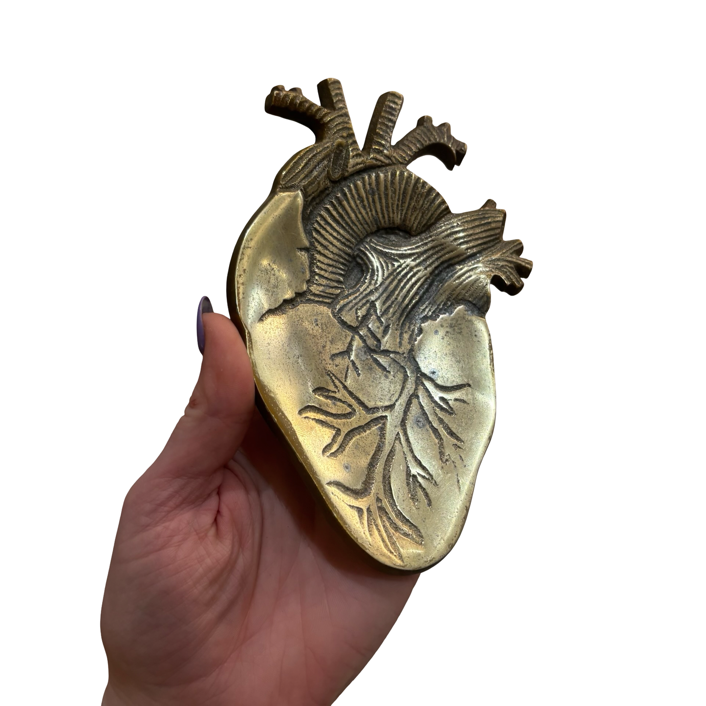 Brass Anatomical Heart Dish