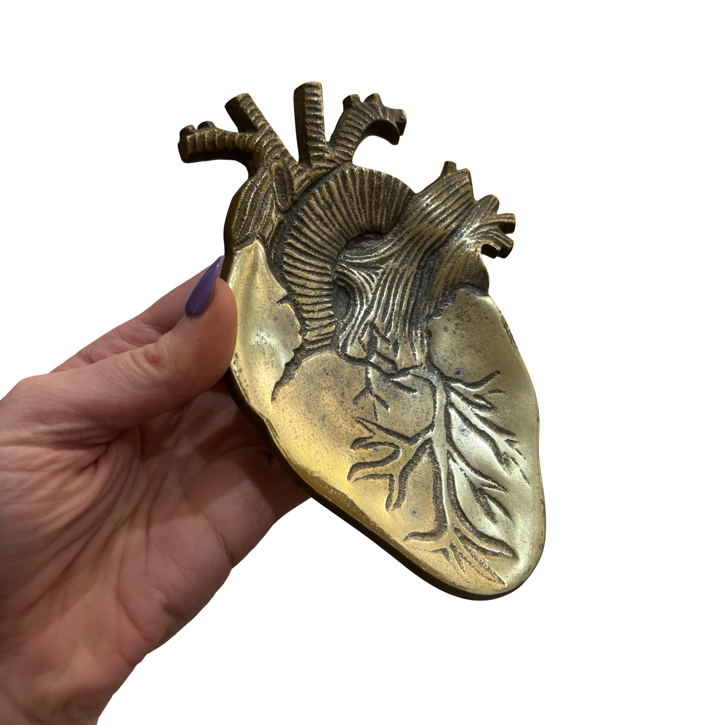 Brass Anatomical Heart Dish