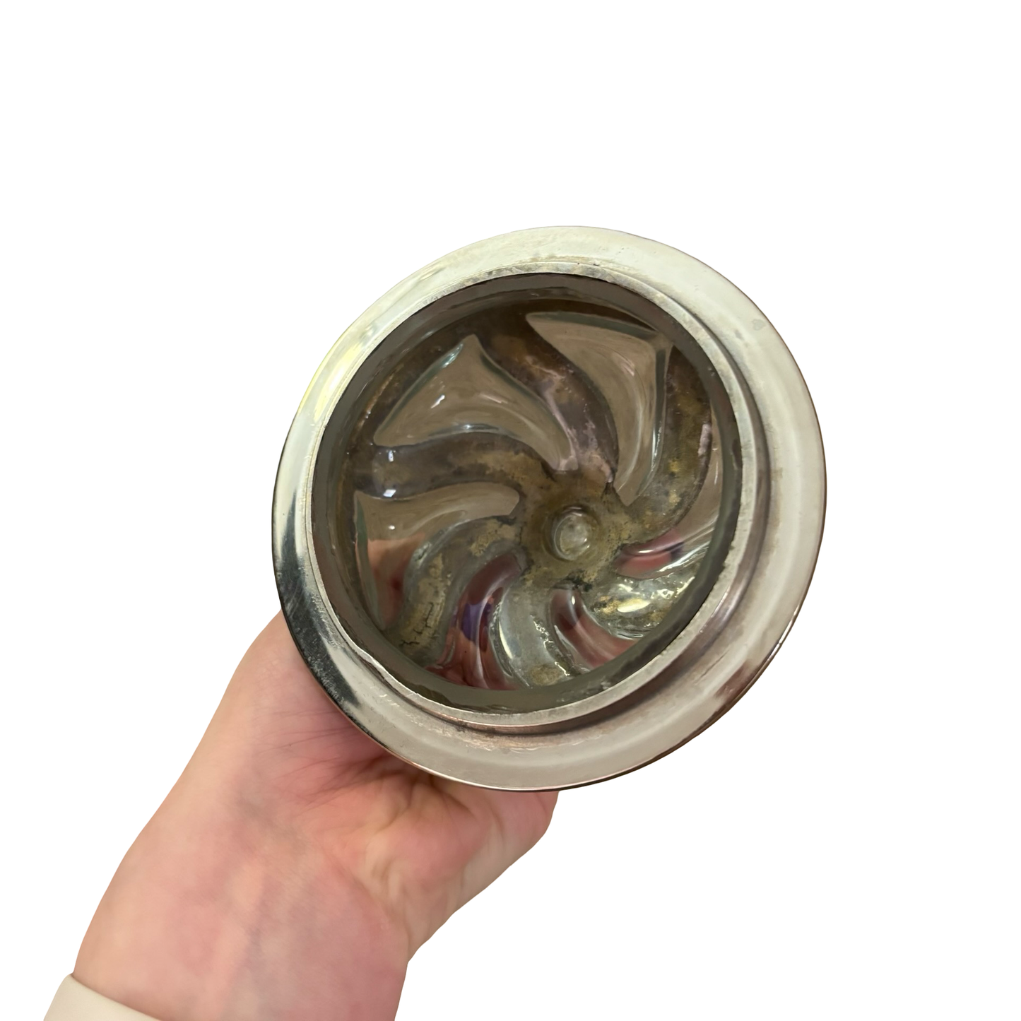 Silver Caged Bubble Glass Apothecary Jar