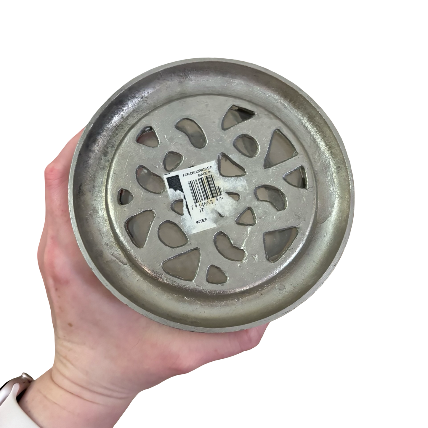 Silver Caged Bubble Glass Apothecary Jar