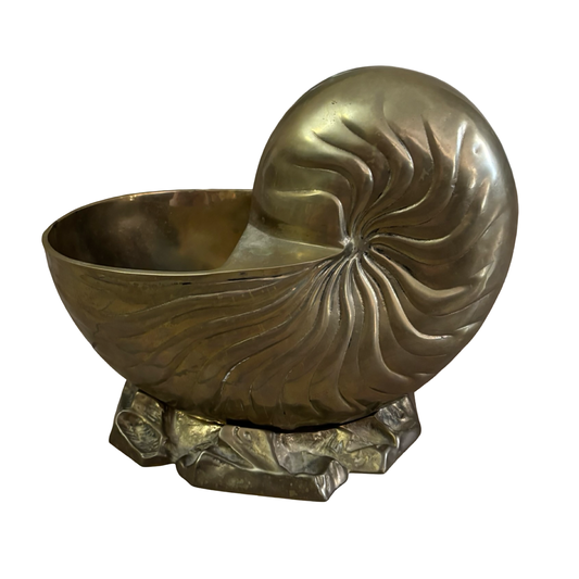 Huge Brass Nautilus Shell Planter