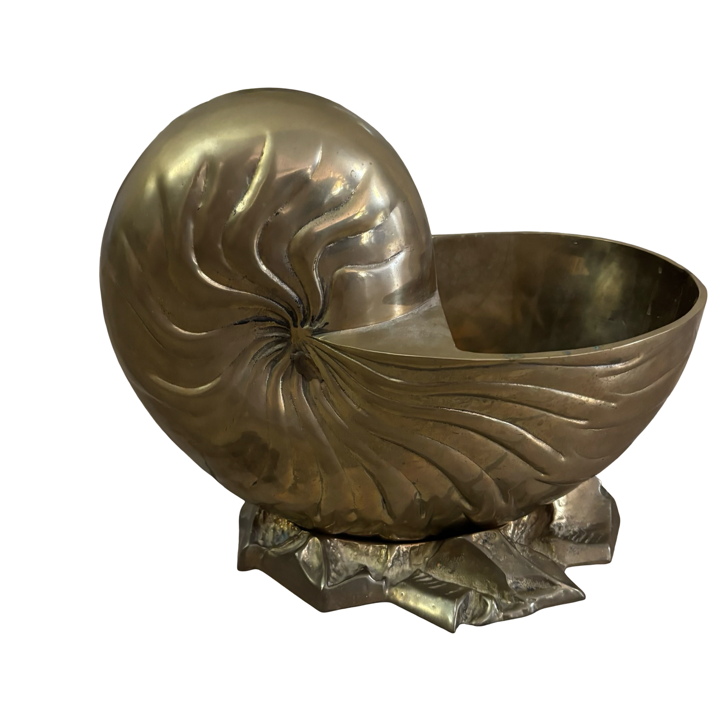 Huge Brass Nautilus Shell Planter