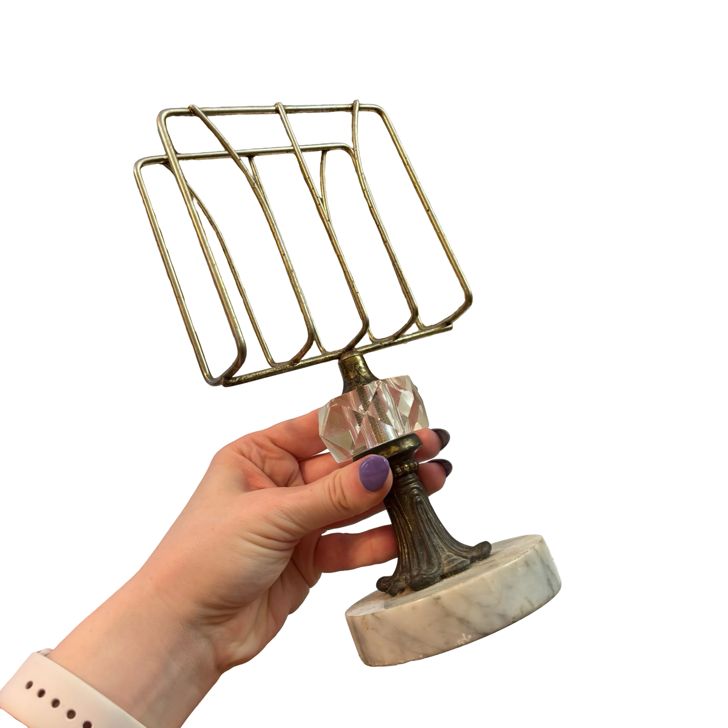 Metal and Marble Napkin Stand