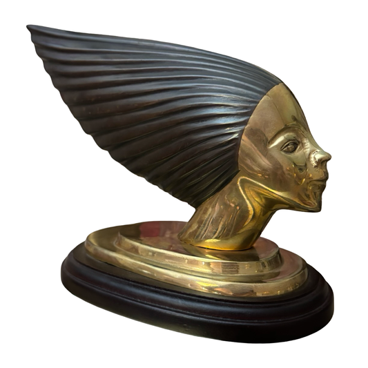 Victoire Art Deco “Spirit of the Wind” Brass Woman Sculpture