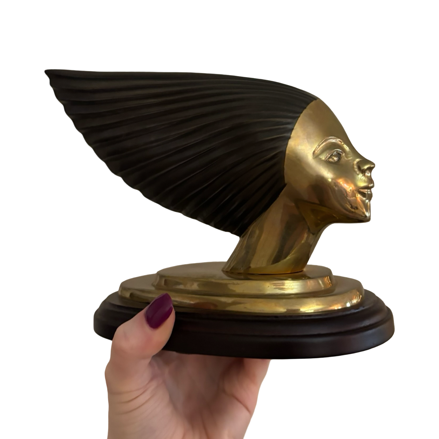 Victoire Art Deco “Spirit of the Wind” Brass Woman Sculpture