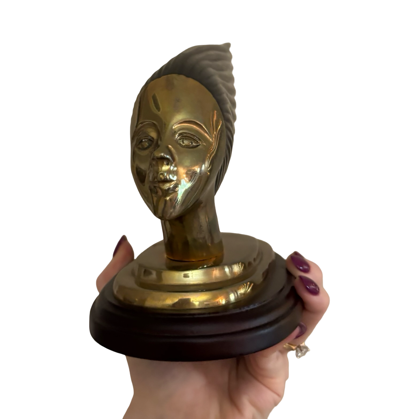 Victoire Art Deco “Spirit of the Wind” Brass Woman Sculpture