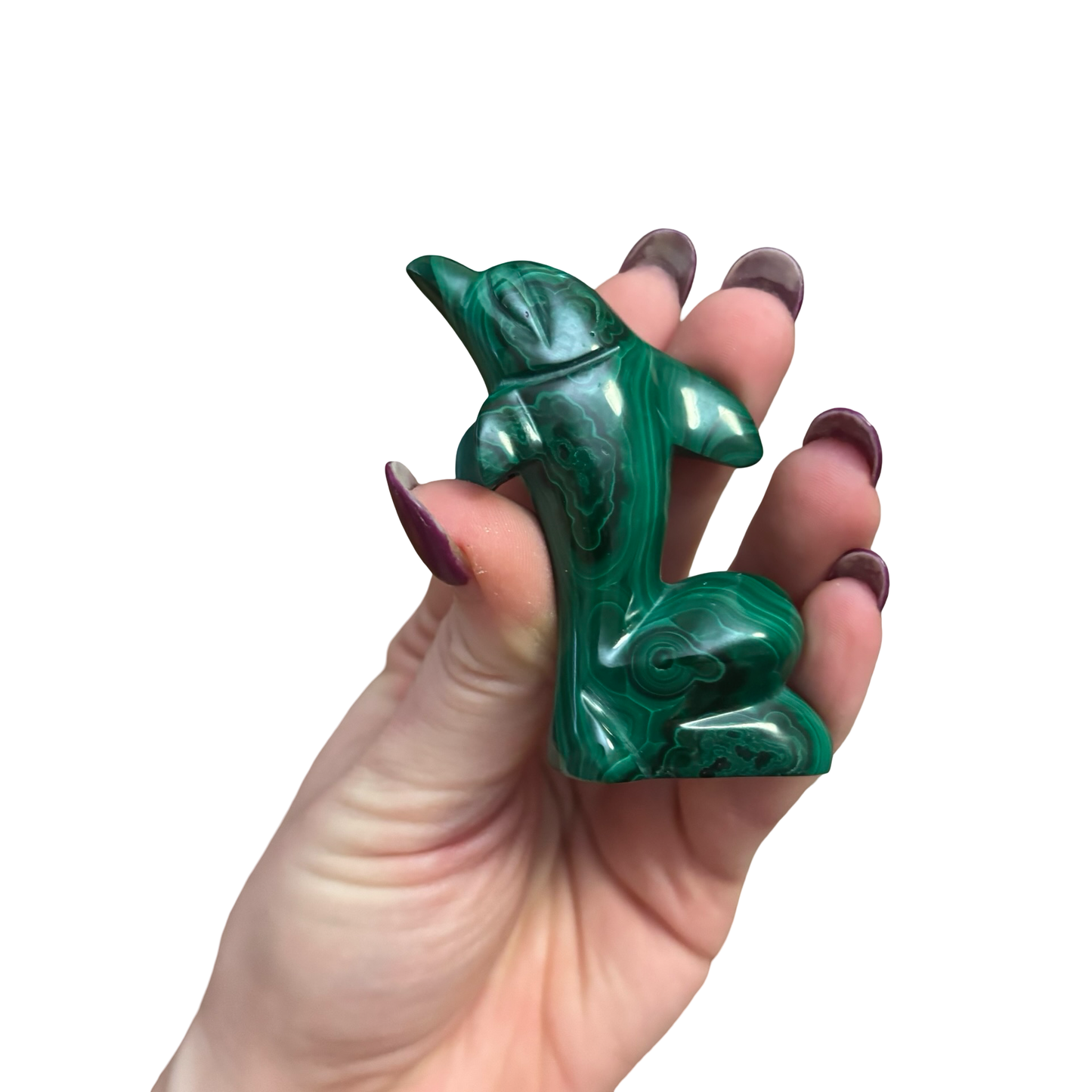 Carved Malachite Dolphin