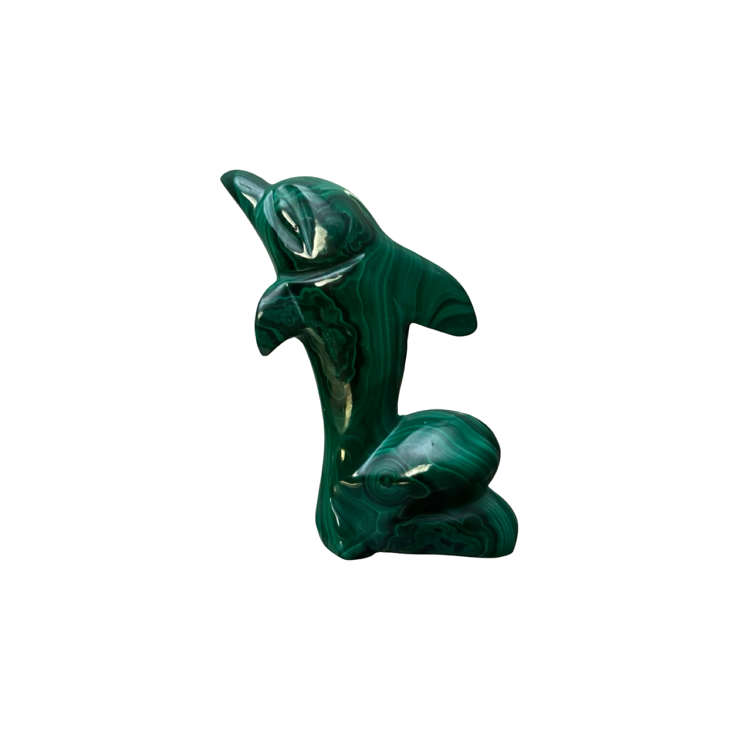 Carved Malachite Dolphin