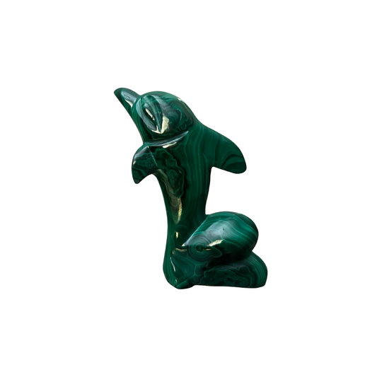 Carved Malachite Dolphin