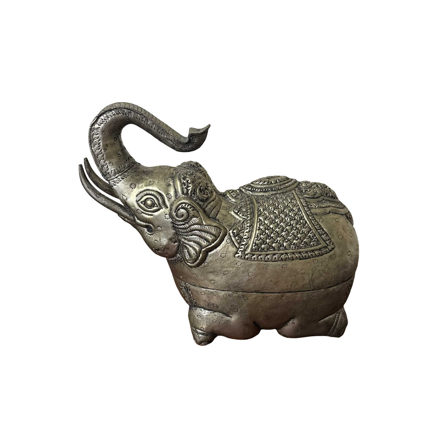 80% Silver Betel Nut Elephant Box