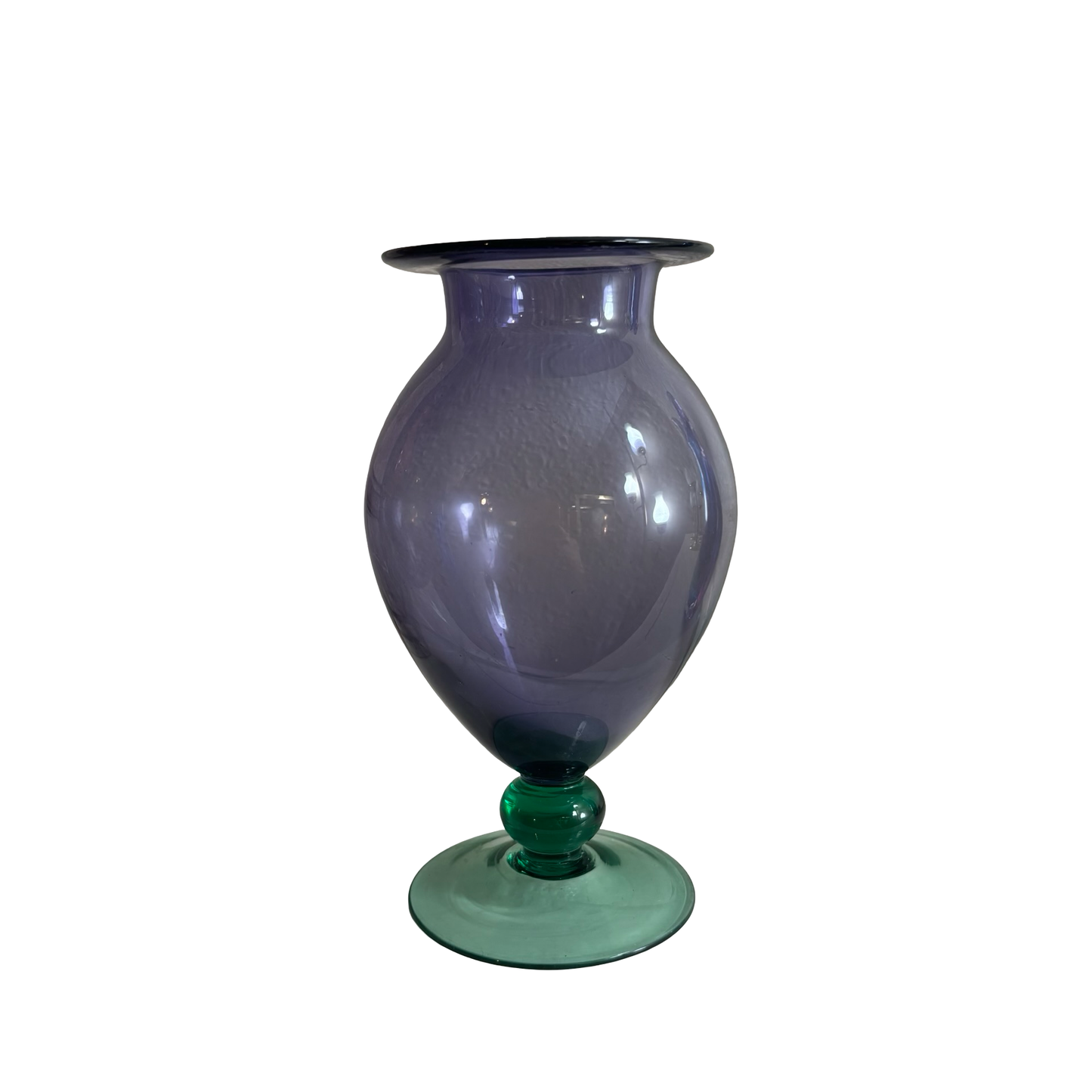 Tiffin Purple and Green Glass Vase