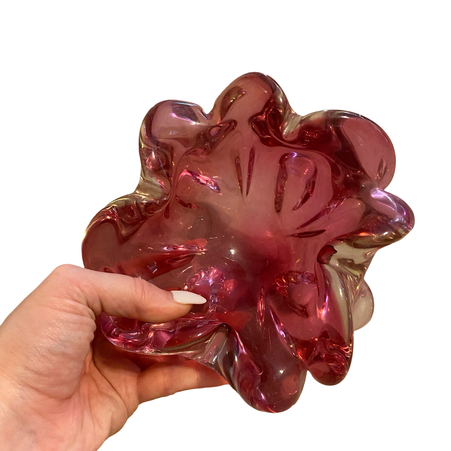 Pink Art Glass Dish