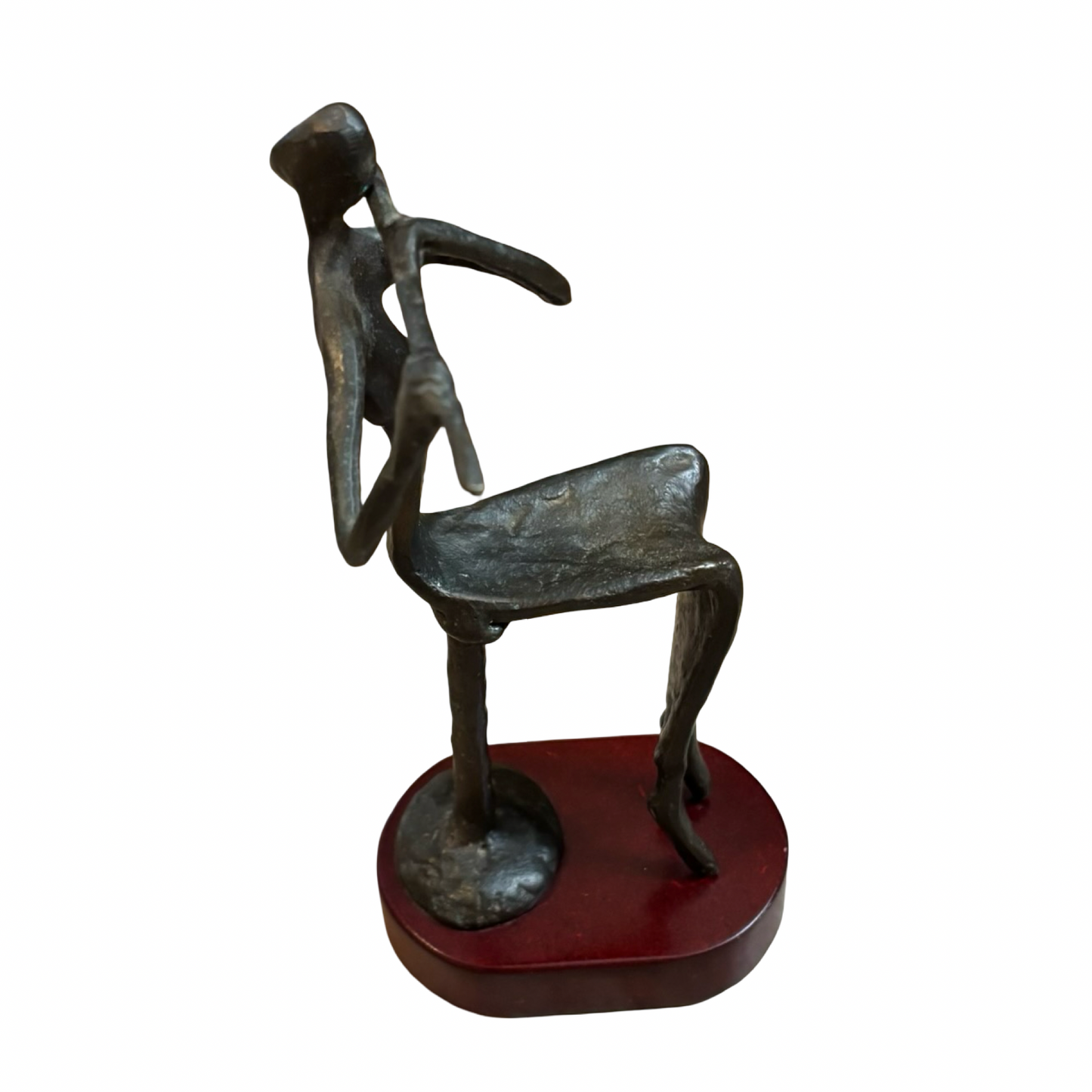 Cast Metal Flutist Sculpture