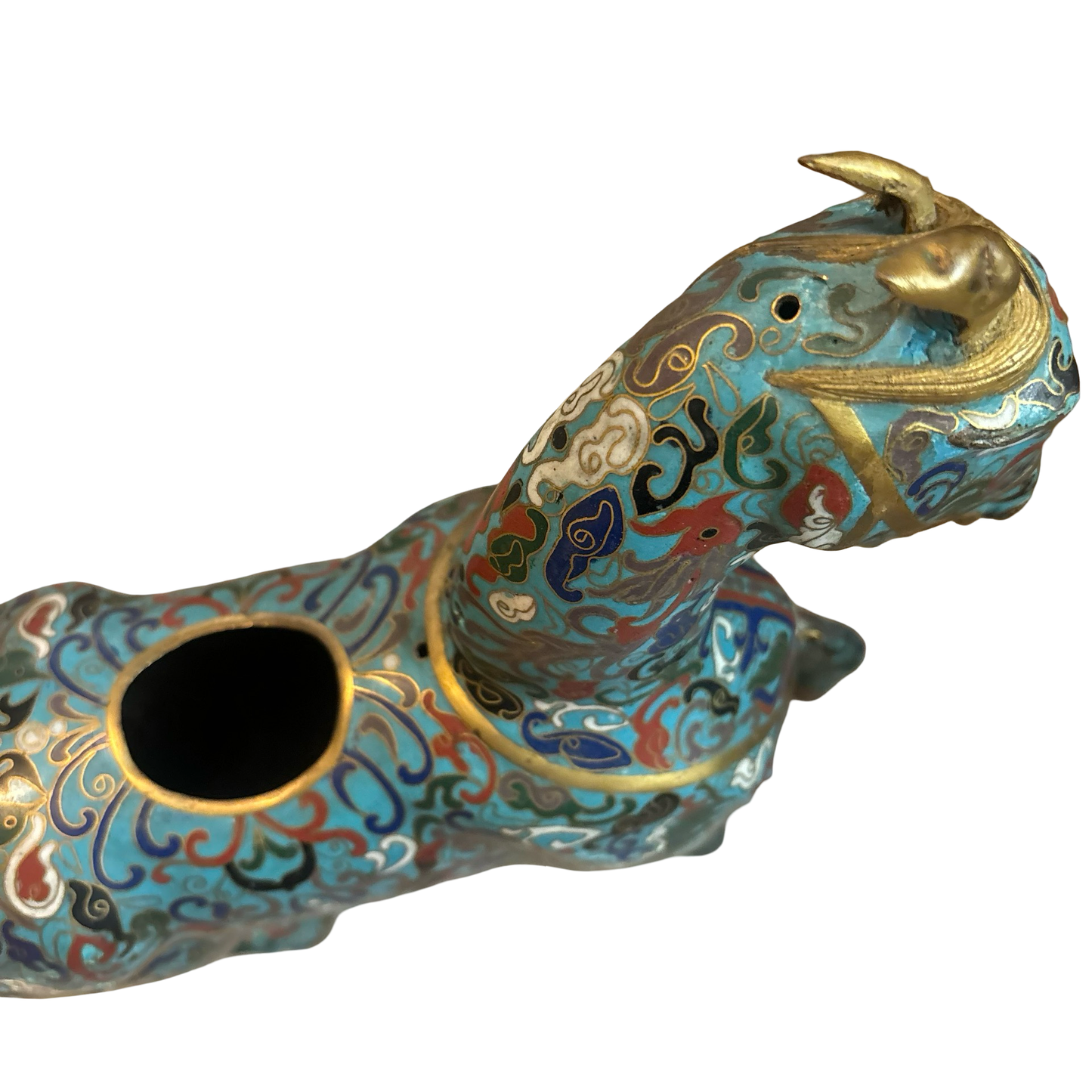 Brass Cloisonné Horse Incense Burner