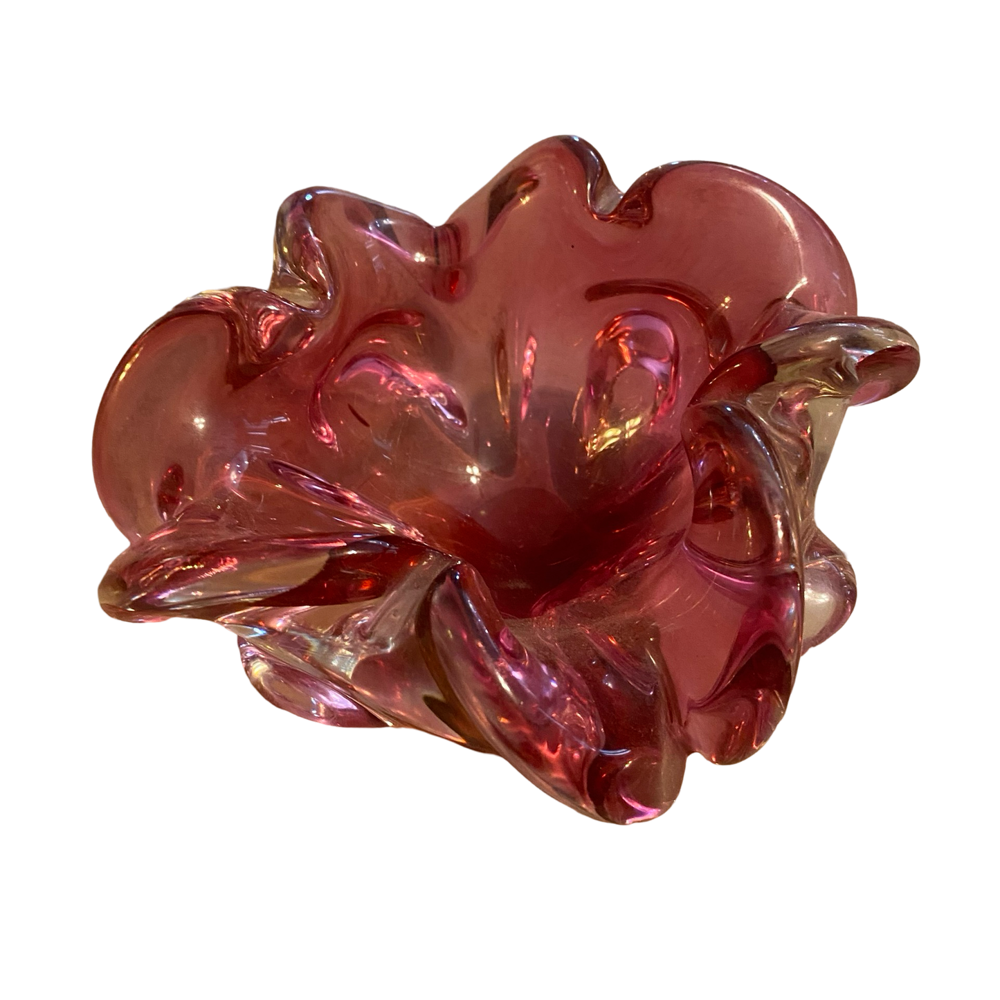 Pink Art Glass Dish