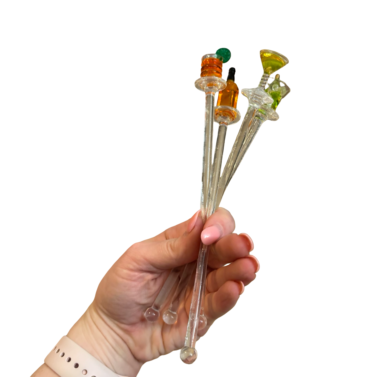 Set of Four Plastic Cocktail Stirrers