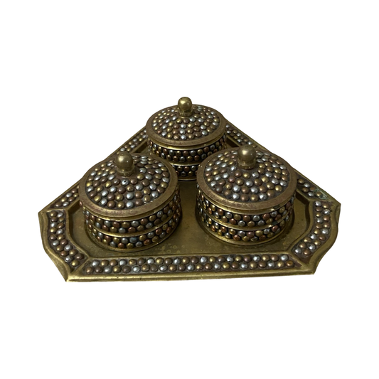 Brass Tray and Container Set