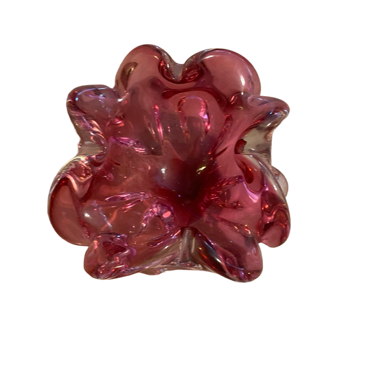 Pink Art Glass Dish