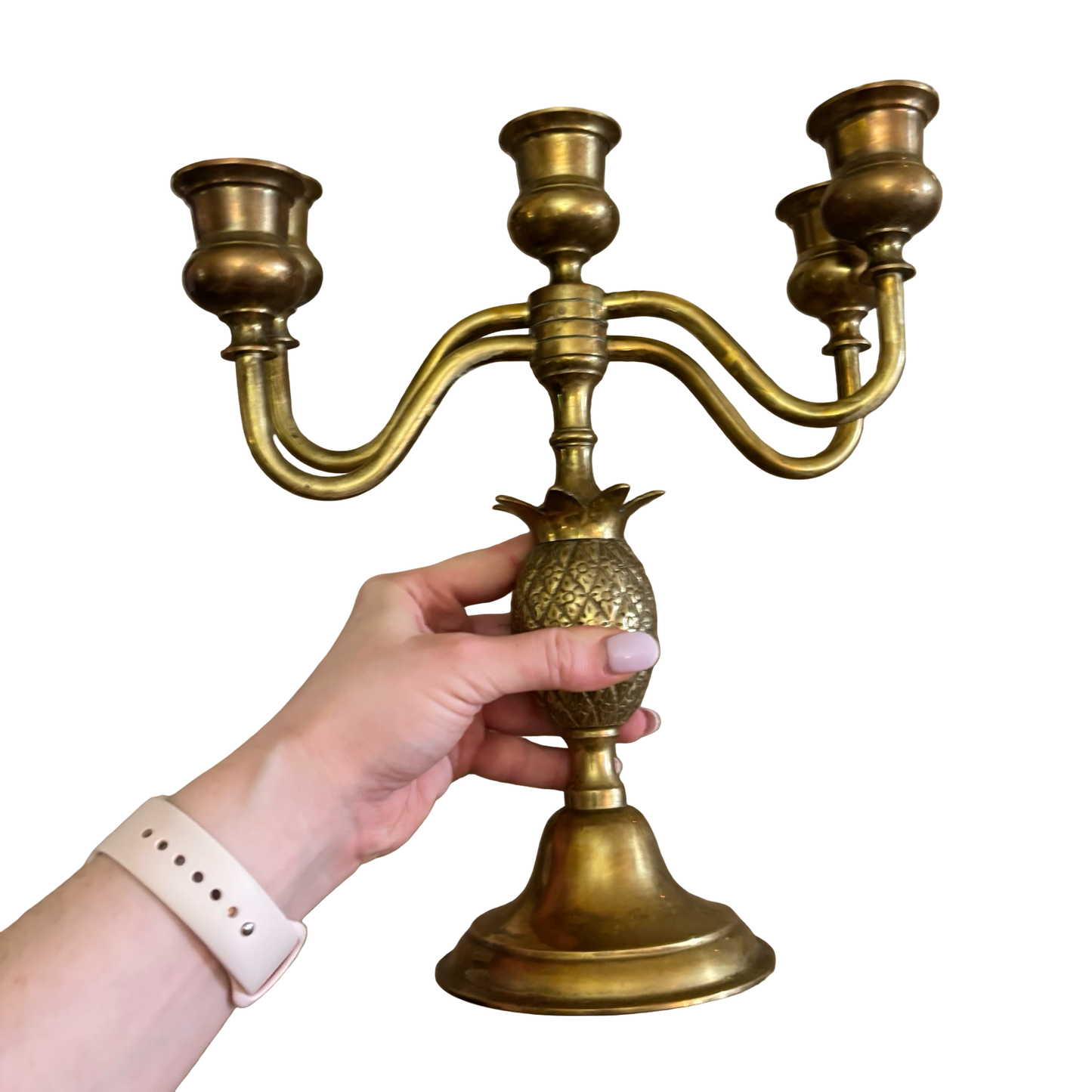 Brass Adjustable Pineapple Candelabra