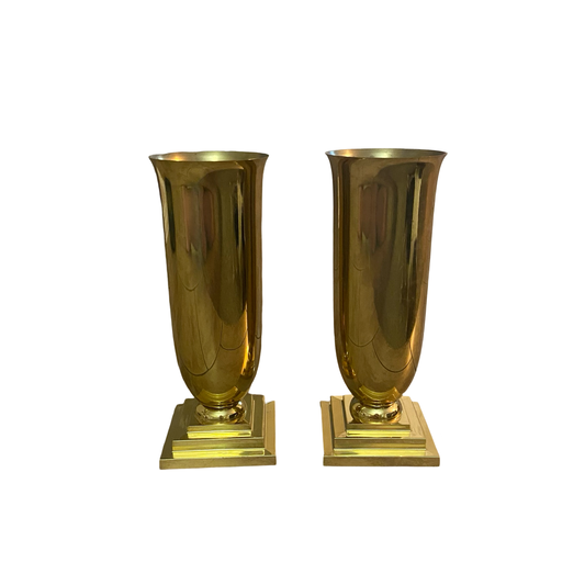 Pair of Brass Vases