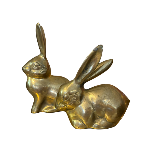 Set of Two Brass Bunnies