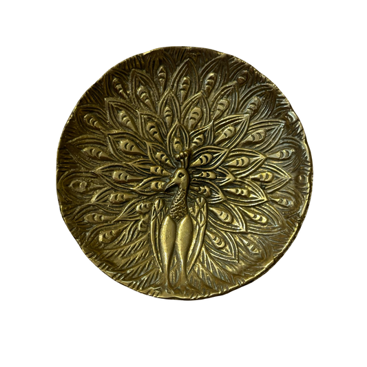 Brass Peacock Trinket Dish