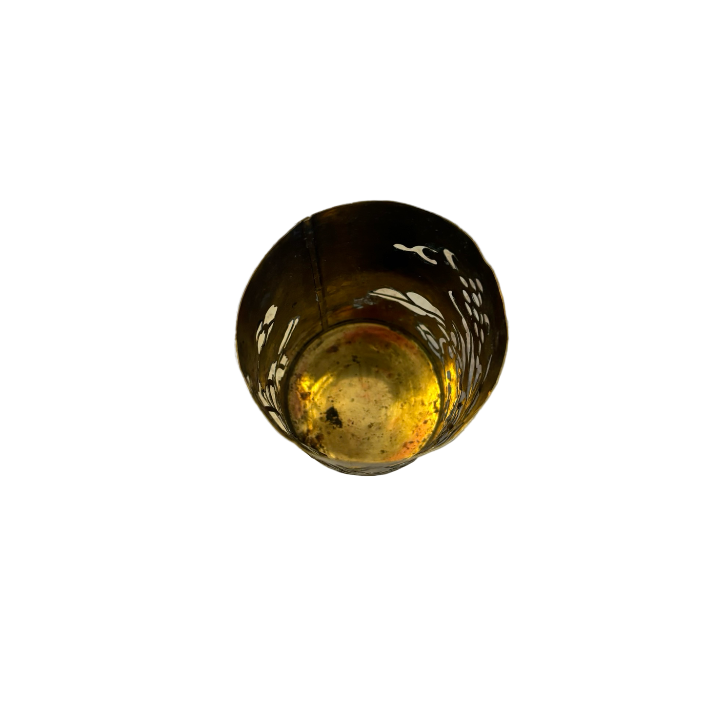 Brass Rose Motif Votive