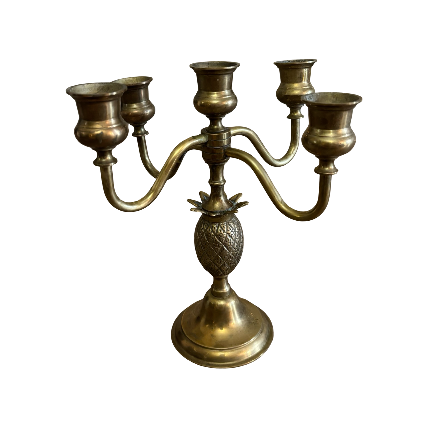 Brass Adjustable Pineapple Candelabra