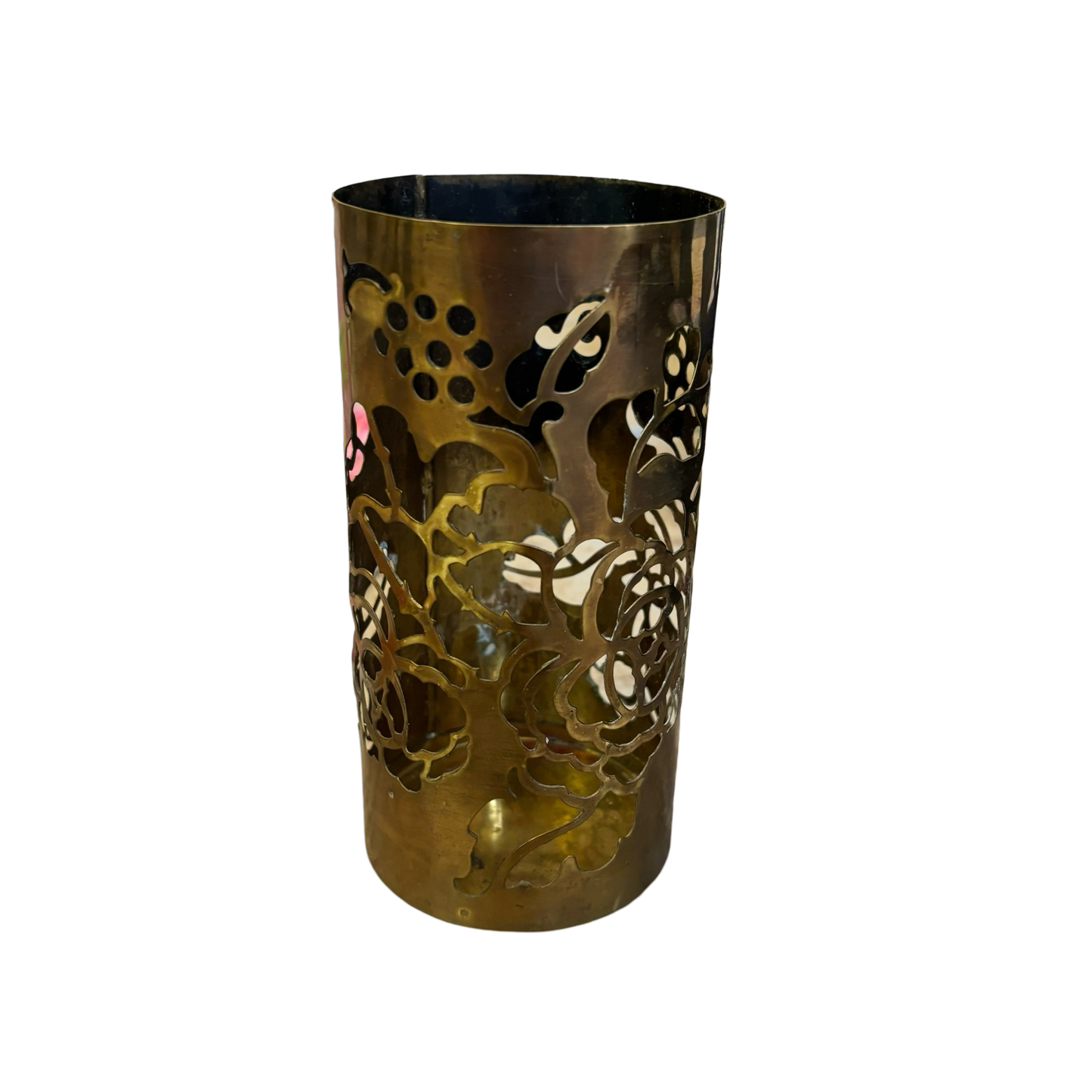 Brass Rose Motif Votive