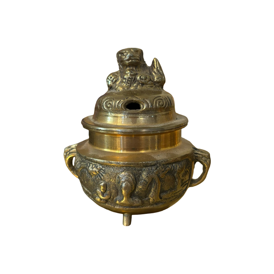 Brass Foo Dog Incense Burner