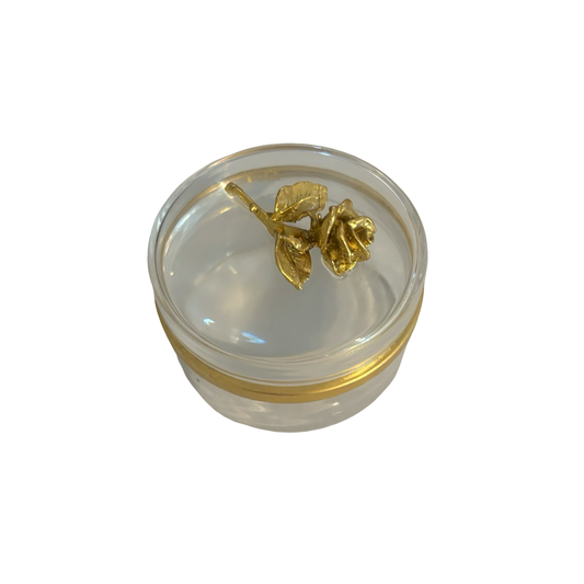 Glass Golden Rose Boudoir Box