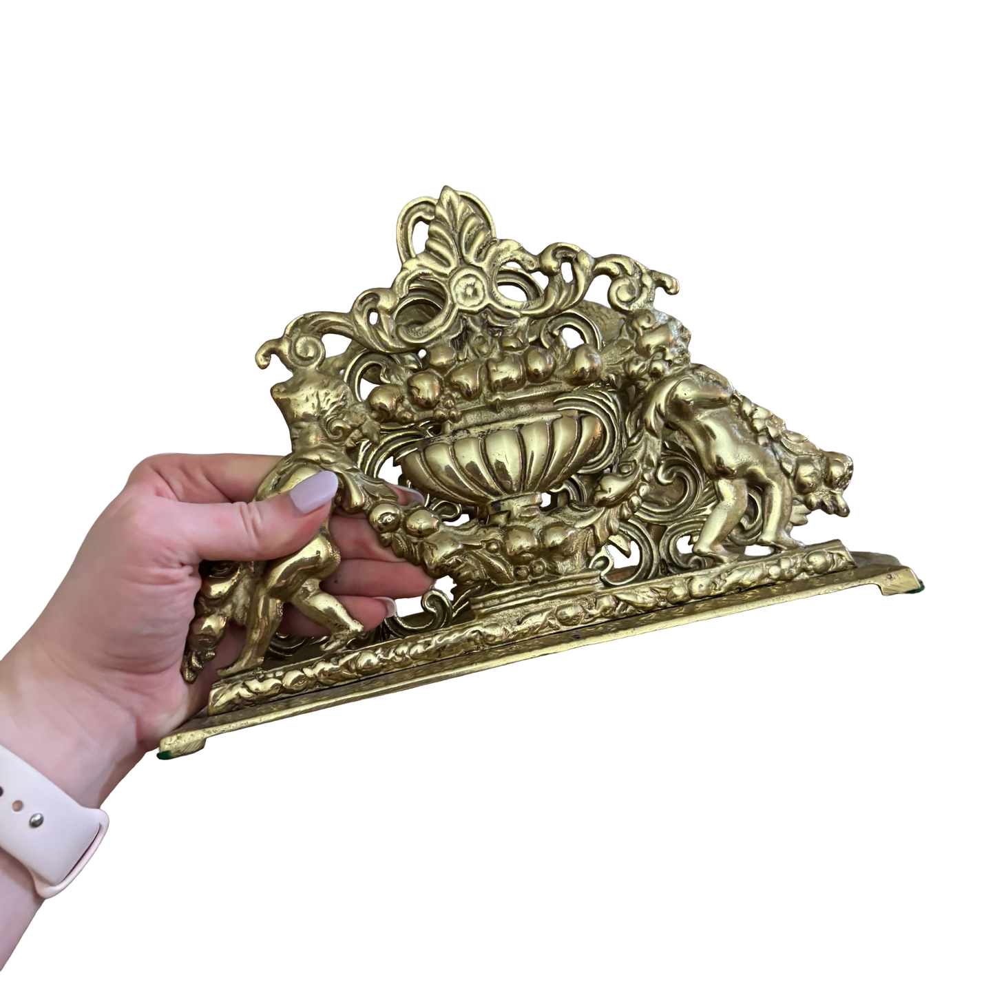 Large Ornate Brass Letter Holder